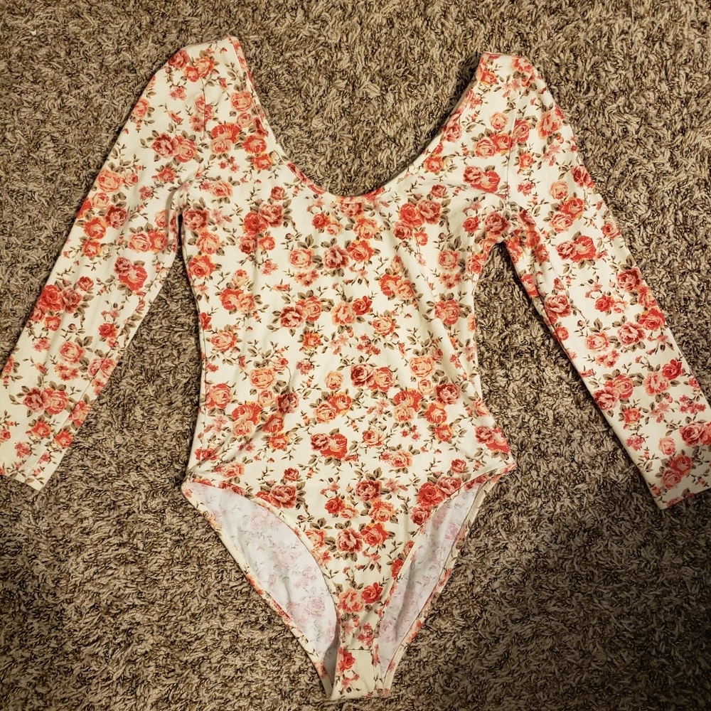 F21 floral body suit